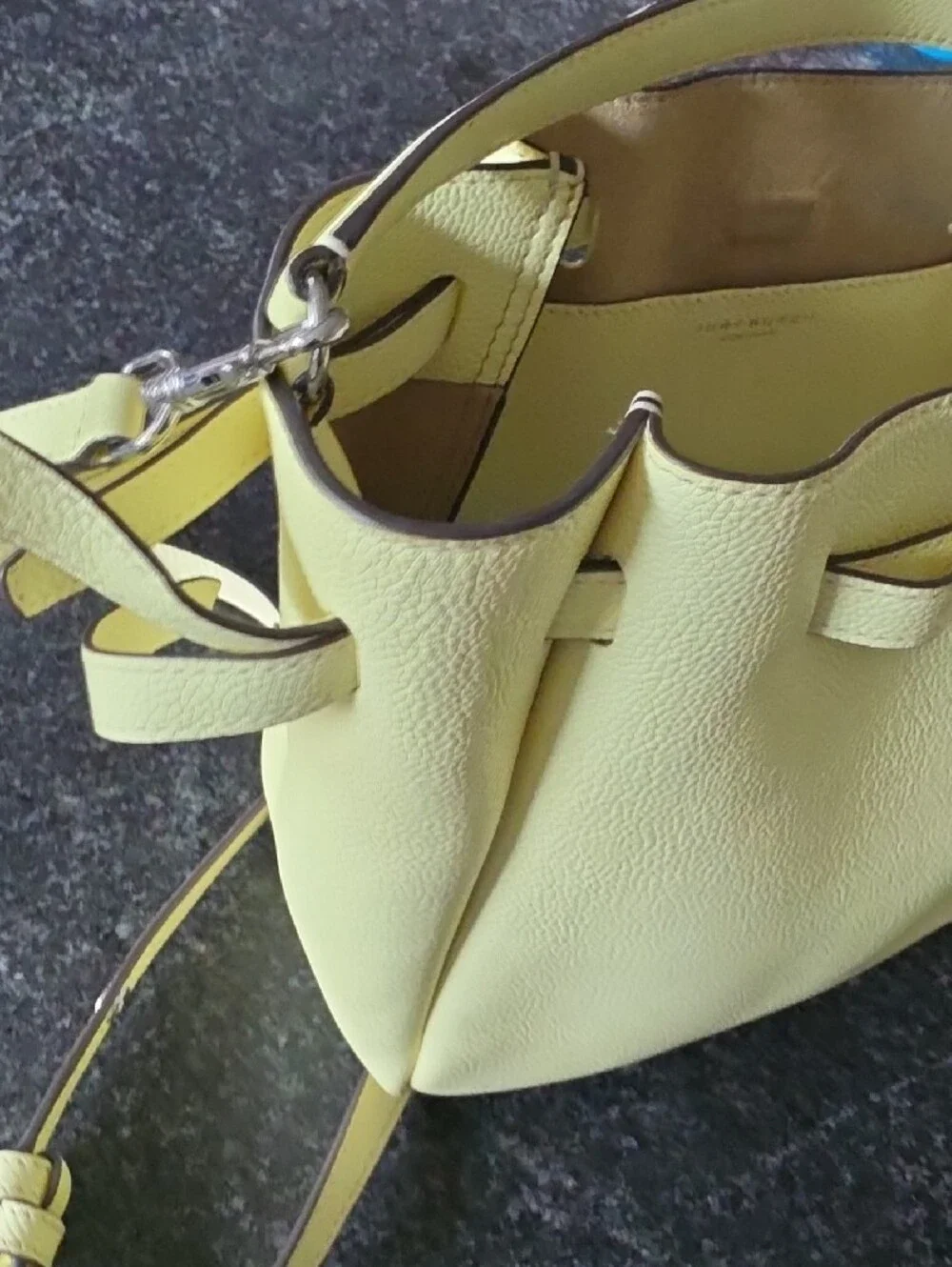 Tory Burch Yellow Pebbled Leather Shoulder/Crossbody Bag